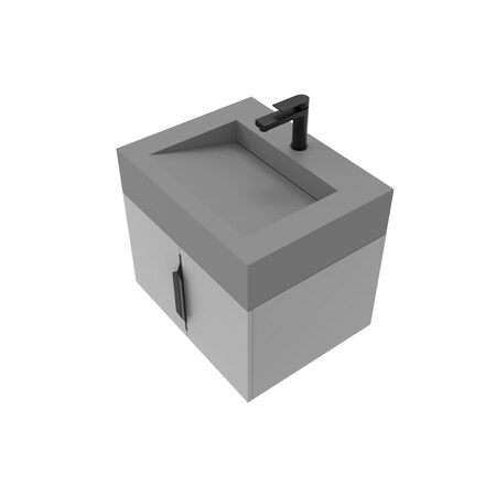 Castello Usa Nile 24-inch Gray Vanity Set with Gray Top and Black Handles CB-MC-24G-BL-2053-GR